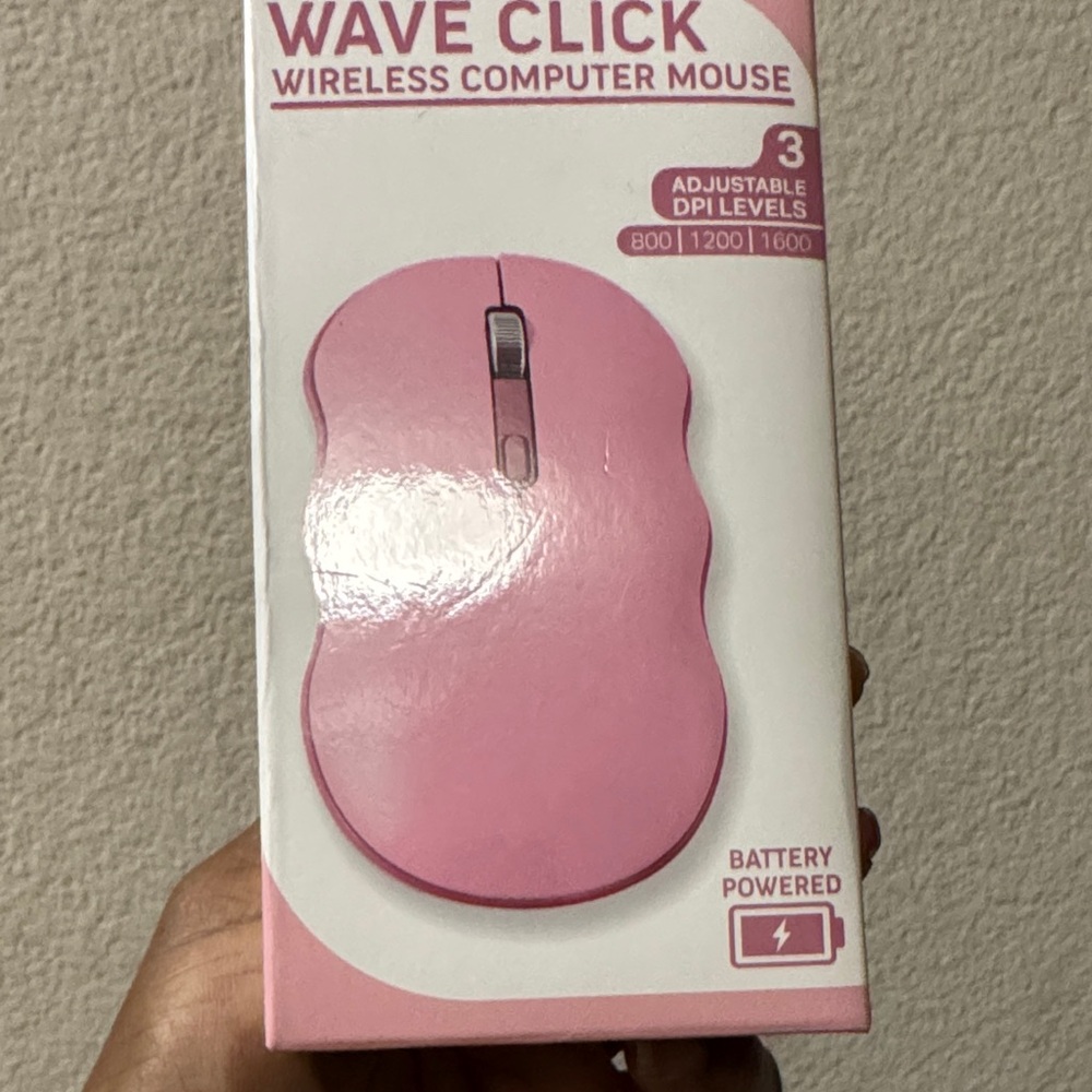 Wave Click Pink Wireless Computer Mouse